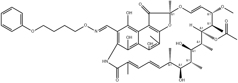 3-[(4-Phenoxybutoxy)iminomethyl]rifamycin 结构式