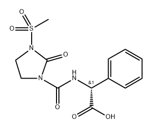 Benzeneacetic acid, α-[[[3-(methylsulfonyl)-2-oxo-1-imidazolidinyl]carbonyl]amino]-, (αR)- 结构式