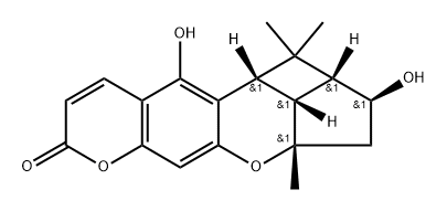 1H,7H-4,6-Dioxacyclobut[1,7]indeno[5,6-b]naphthalen-7-one, 1a,2,3,3a,10b,10c-hexahydro-2,10-dihydroxy-1,1,3a-trimethyl-, [1aR-(1aα,2α,3aα,10bα,10cα)]- (9CI) 结构式