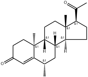 (6α,9β,10α)-6-Methylpregn-4-ene-3,20-dione 结构式