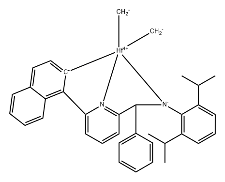 [N-[2,6-双(1-甲基乙基)苯基]-Α-[苯基-6-(1-萘烯基-Κ-C2)-2-吡啶甲胺基(2-)-ΚN1,ΚN2]二甲基铪 结构式