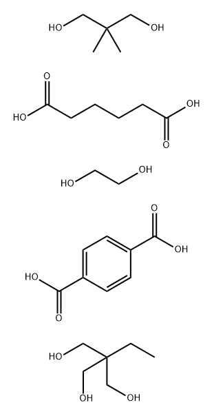 1,4-苯二羧酸与2,2-二甲基-1,3丙二醇、1,2-乙二醇、2-乙基-2-(羟甲基)-1,3-丙二醇和己二酸的聚合物 结构式