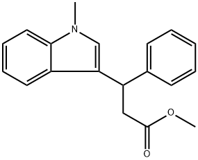 (3R)-()-3-(甲基-1H-吲哚-3-基)-3-苯基丙酸甲酯 结构式