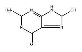 6H-Purin-6-one,  2-amino-1,8-dihydro-8-hydroxy-,  radical  ion(1-)  (9CI) 结构式