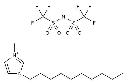 1-癸基-3-甲基咪唑双(三氟甲磺酰基)亚胺盐 结构式