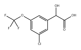 Benzeneacetic acid, 3-chloro-α-hydroxy-5-(trifluoromethoxy)- 结构式