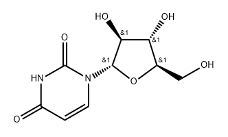 2,4(1H,3H)-Pyrimidinedione, 1-α-D-arabinofuranosyl- 结构式