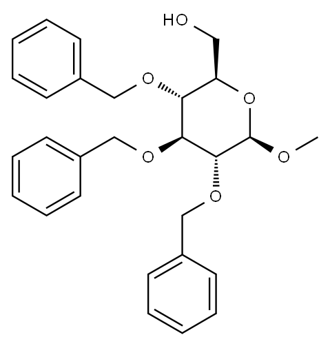 甲基2,3,4-三-O-苄基-Β-D-吡喃葡萄糖苷 结构式