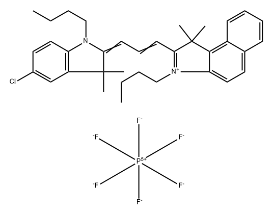 3-丁基-2-[3-(1-丁基-5-氯-1,3-二氫-3,3-二甲基-2H-吲哚-2-亞基)-1-丙烯-1-基]-1,1-二甲基-1H-苯並[E]吲哚六氟磷酸鹽 结构式