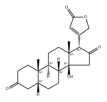 (17α)-14-Hydroxy-3,16-dioxo-5β-card-20(22)-enolide 结构式