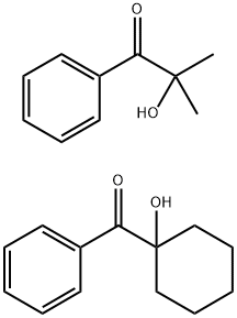 2-羟基-2-甲基-1-苯基-1-丙酮和 (1-羟基环己基)苯甲酮的混合物 结构式