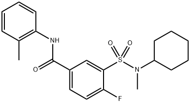 3-(N-环己基-N-甲基氨磺酰基)-4-氟-N-(邻甲苯基)苯甲酰胺 结构式