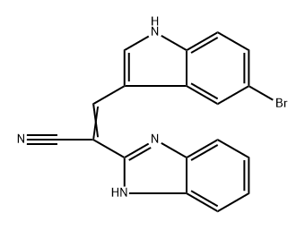 2-(1H-苯并[D]咪唑-2-基)-3-(5-溴-1H-吲哚-3-基)丙烯腈 结构式