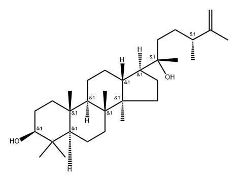 (24R)-24-Methyl-5α-dammar-25-ene-3β,20-diol 结构式