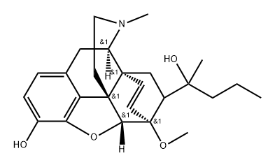 4,5α-Epoxy-3-hydroxy-6-methoxy-α,17-dimethyl-α-propyl-6β,14-ethenomorphinan-7-methanol 结构式