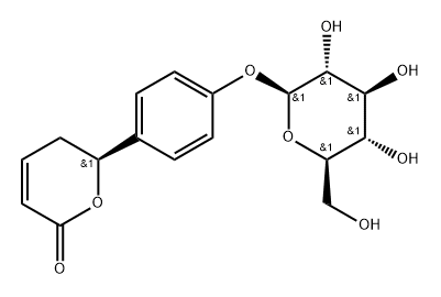 (S)-6-[4-(β-D-Glucopyranosyloxy)phenyl]-5,6-dihydro-2H-pyran-2-one 结构式