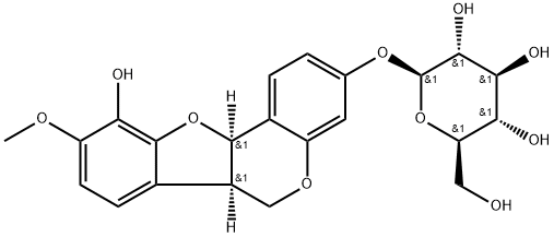 β-D-Glucopyranoside, (6aR,11aR)-6a,11a-dihydro-10-hydroxy-9-methoxy-6H-benzofuro[3,2-c][1]benzopyran-3-yl 结构式