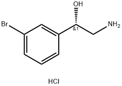 (S)-2-氨基-1-(3-溴苯基)乙醇盐酸盐 结构式