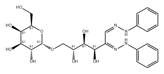 2-(hydroxymethyl)-6-[(6Z)-2,3,4-trihydroxy-5,6-bis(phenylhydrazinylide ne)hexoxy]oxane-3,4,5-triol 结构式