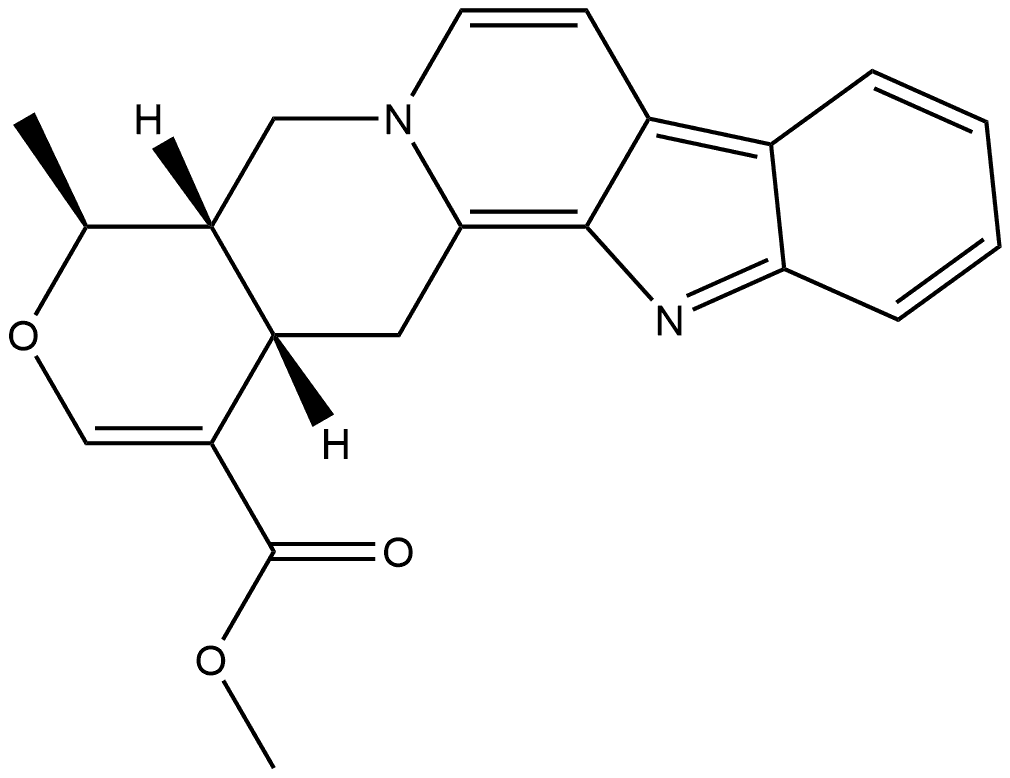Oxayohimban-16-carboxylic acid, 1,3,5,6,16,17-hexadehydro-19-methyl-, methyl ester, (19α,20α)- (9CI) 结构式