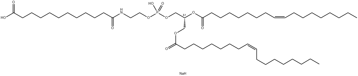 1,2-DIOLEOYL-SN-GLYCERO-3-PHOSPHOETHANOLAMINE-N-(DODECANYL) (SODIUM SALT);18:1 DODECANYL PE 结构式