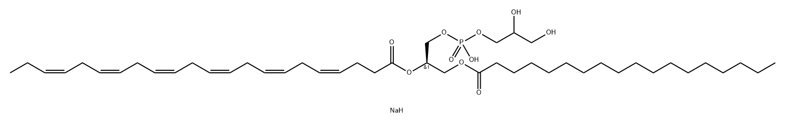 1-硬脂酰-2-二十二碳六烯酰磷脂酰甘油(钠盐) 结构式
