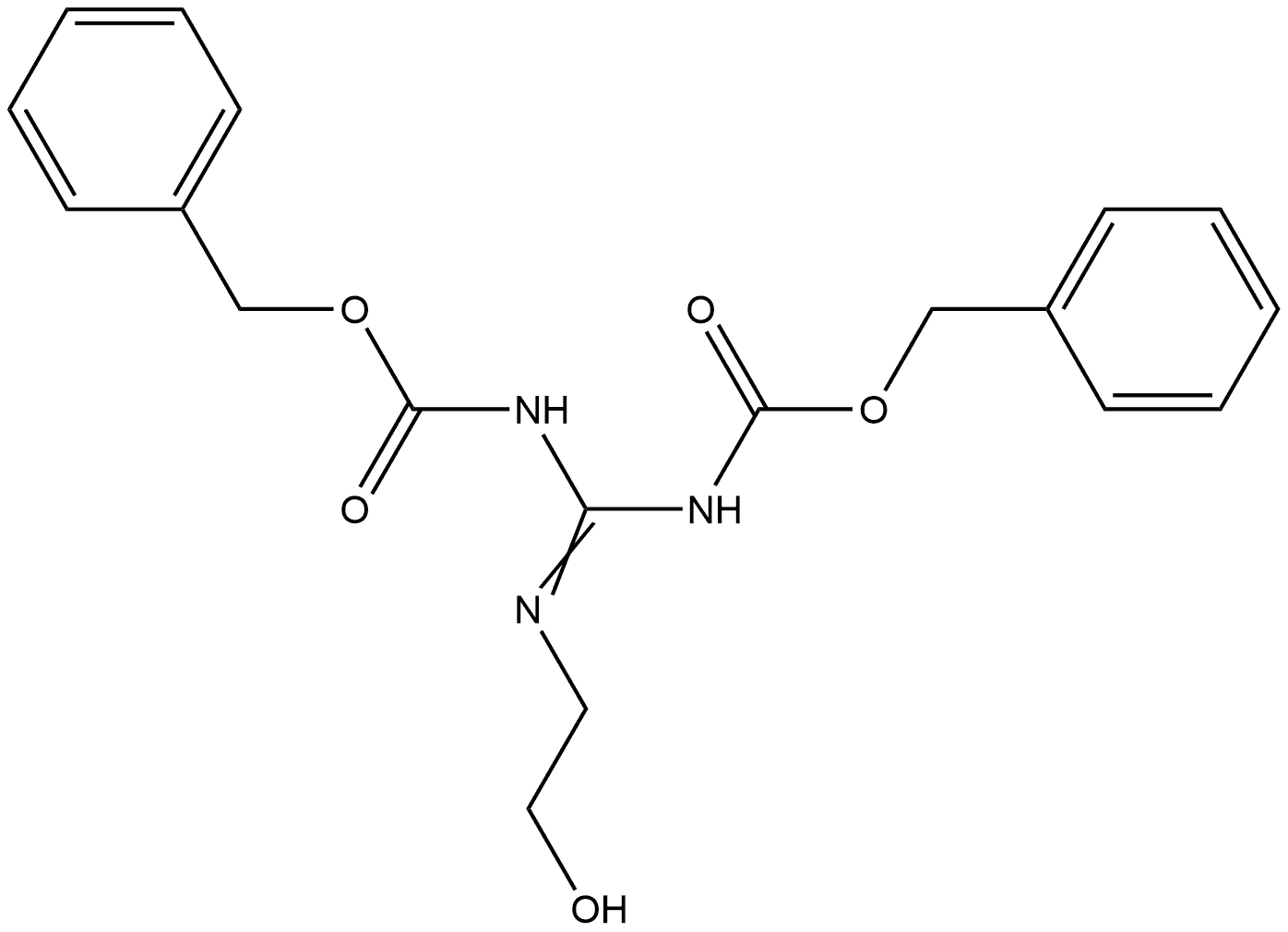 N,N'-bis-Cbz-N''-(2-hydroxyethyl)-guanidine 结构式