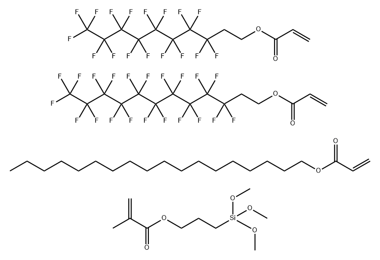 3-(Trimethoxysilyl)propyl 2-methyl-2-propenoate polymer with 3,3,4,4,5,5,6,6,7,7,8,8,9,9,10,10,11,11,12,12,12-heneicosafluorododecyl 2-propenoate, 3,3,4,4,5,5,6,6,7,7,8,8,9,9,10,10,10-heptadecafluorodecyl 2-propenoate and octadecyl 2-propenoate 结构式