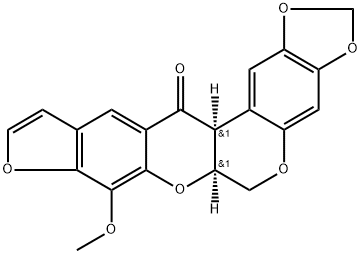 8-Methoxy-6,6aα-dihydro-1,3-dioxolo[6,7][1]benzopyrano[3,4-b]furo[3,2-g][1]benzopyran-13(13aαH)-one 结构式