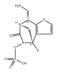 REL-(4R,7R,8R)-8-(AMINOMETHYL)-4,8-DIHYDRO-5- (SULFOOXY)-4,7-METHANO-7H-THIENO[2,3-E][1,3] DIAZEPIN- 结构式