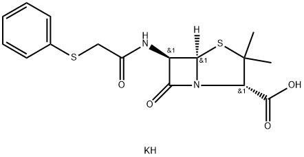 6α-[[(Phenylthio)acetyl]amino]penicillanic acid potassium salt 结构式