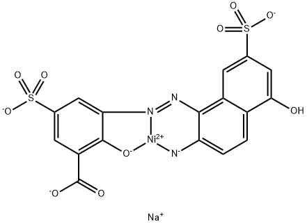 Trisodium (1-(3-carboxylato-2-oxido-5-sulfonatophenylazo)-5-hydroxy-7-sulfonatonaphthalen-2-amido)nickel(II) 结构式