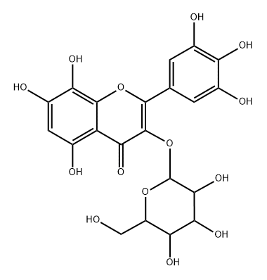 3-[(β-D-Glucopyranosyl)oxy]-3',4',5,5',7,8-hexahydroxyflavone 结构式