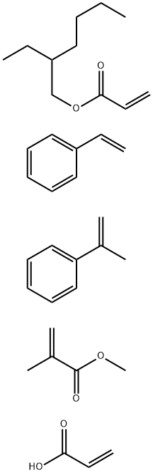Methyl 2-methyl-2-propenoate polymer with ethenylbenzene, 2-ethylhexyl 2-propenoate, (1-methylethenyl)benzene and 2-propenoic acid, ammonium salt 结构式