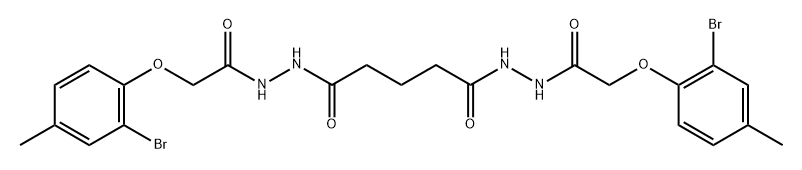 N'1,N'5-bis[(2-bromo-4-methylphenoxy)acetyl]pentanedihydrazide 结构式