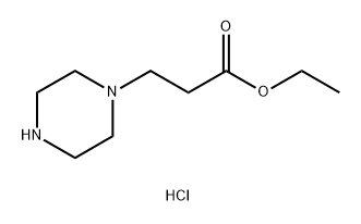 1-Piperazinepropanoic acid, ethyl ester, hydrochloride (1:2) 结构式