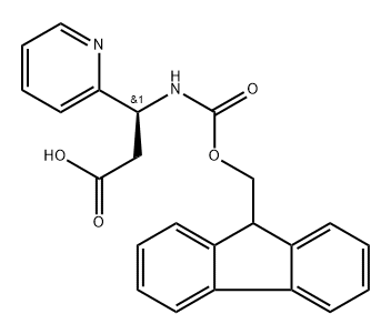 FMOC-(S)-3-氨基-3-(2-吡啶基)-丙酸 结构式