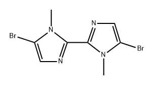 5,5'-二溴-N,N'-二甲基-2,2'-联咪唑 结构式