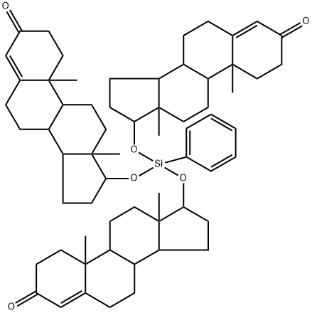 (8R,9S,10R,13S,14S,17S)-17-[bis[[(8R,9S,10R,13S,14S,17S)-10,13-dimethyl-3-oxo-1,2,6,7,8,9,11,12,14,15,16,17-dodecahydrocyclopenta[a]phenanthren-17-yl]oxy]-phenyl-silyl]oxy-10,13-dimethyl-1,2,6,7,8,9,11,12,14,15,16,17-dodecahydrocyclopenta[a]phenanthren-3- 结构式