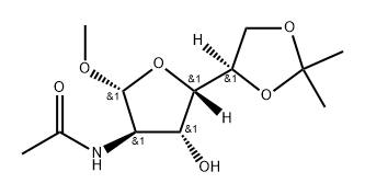 .beta.-D-Glucofuranoside, methyl 2-(acetylamino)-2-deoxy-5,6-O-(1-methylethylidene)- 结构式