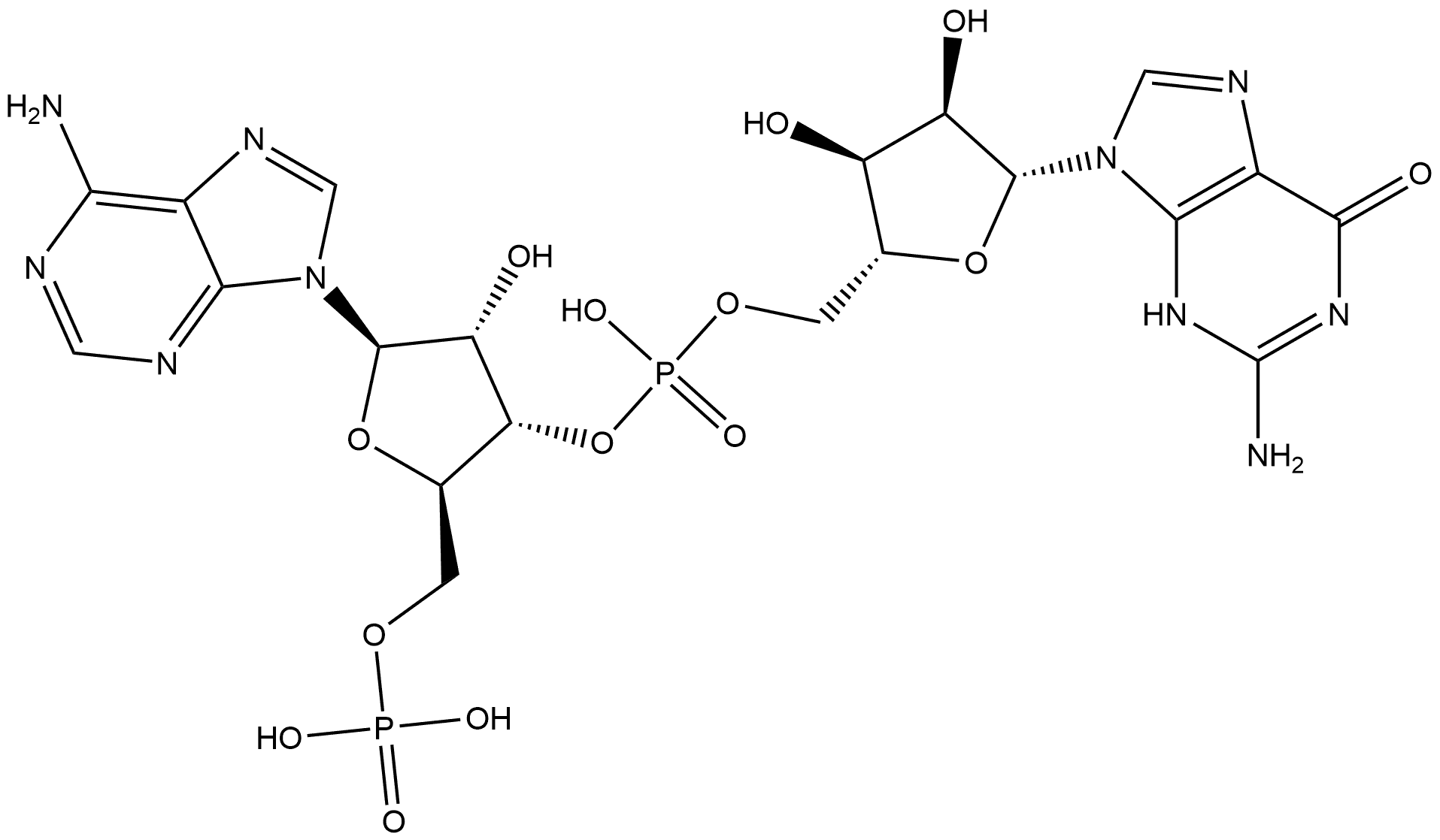 Guanosine, 5'-O-phosphonoadenylyl-(3'→5')- 结构式