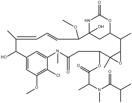 N2'-Deacetyl-15-hydroxy-N2'-(2-methyl-1-oxopropyl)maytansine 结构式