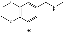 1-(3,4-二甲氧基苯基)-N-甲基甲胺盐酸盐 结构式