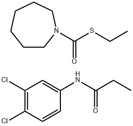 1H-Azepine-1-carbothioic acid, hexahydro-, S-ethyl ester, mixt. with N-(3,4-dichlorophenyl)propanamide 结构式