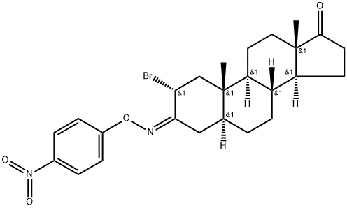 2α-Bromo-3-[(4-nitrophenoxy)imino]-5α-androstan-17-one 结构式