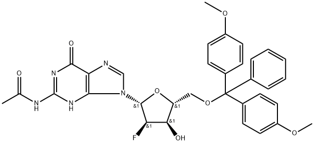 5'-DMT-2'-氟-乙酰基-2'-脱氧鸟苷 结构式