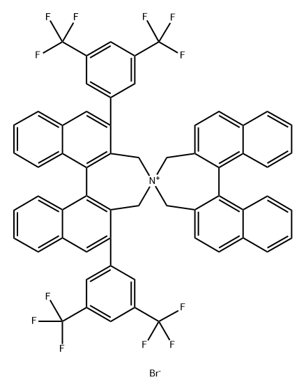 4,4'-Spirobi[4H-dinaphth[2,1-c:1',2'-e]azepinium], 2,6-bis[3,5-bis(trifluoromethyl)phenyl]-3,3',5,5'-tetrahydro-, bromide (1:1), (11bR,11'bR)- 结构式