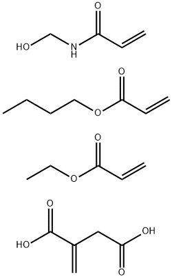 Butanedioic acid, methylene-, polymer with butyl 2-propenoate, ethyl 2-propenoate and N-(hydroxymethyl)-2-propenamide 结构式