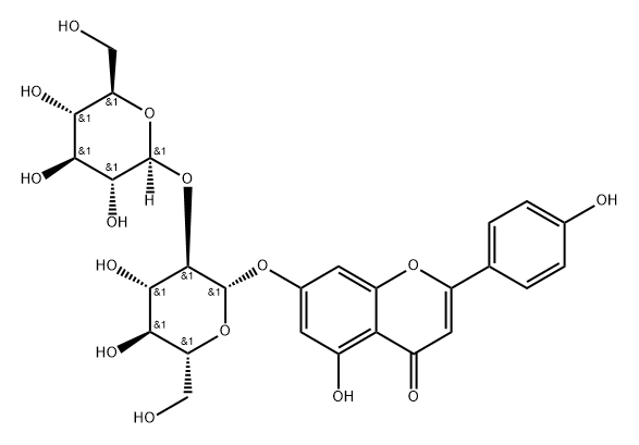 芹菜素-7-O-槐糖苷 结构式