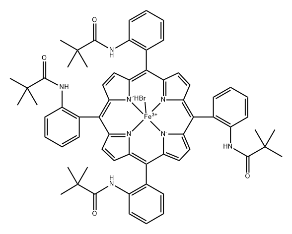 iron (III) alpha, alpha, alpha, alpha-tetrakis(2-pivalamidophenyl)porphyrin bromide 结构式